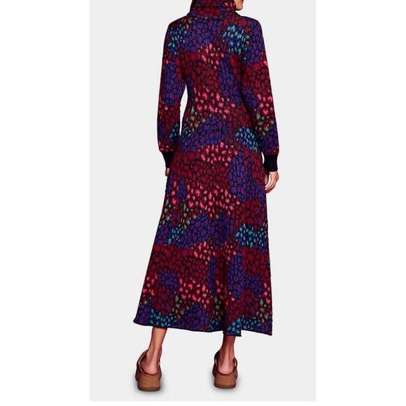 $275 Farm Rio Leopard Mix Sweater Dress - Picture 2 of 9